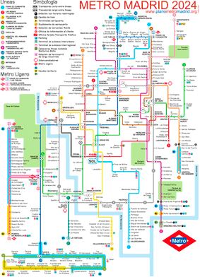 Madrid Underground schematic map 2024
