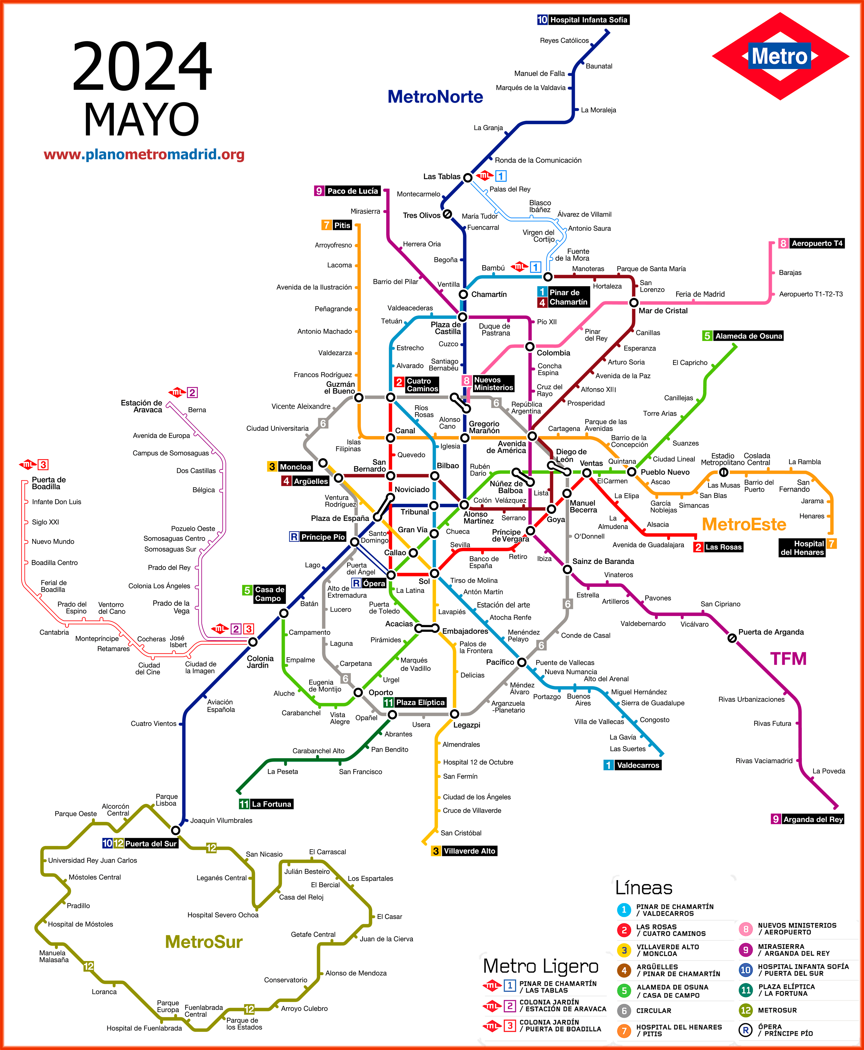 Arriba 74+ imagen mapa lineas metro madrid