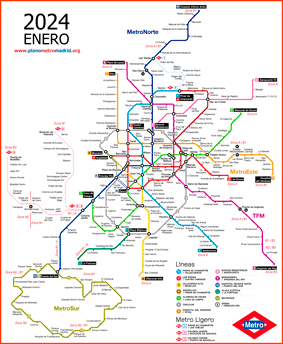 Plano metro Madrid 2024